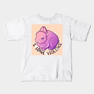 Murder Bun - I crave violence - cute pink bunny design Kids T-Shirt